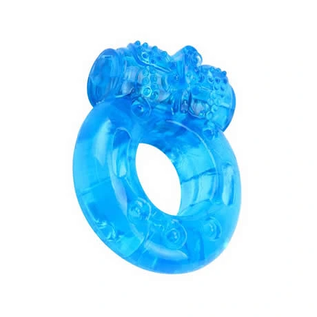 anillo para el pene y vibración 18 cm azul