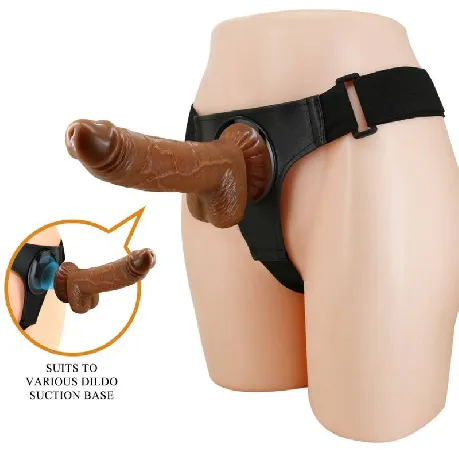 arnés con dildo 20 cm negro imantado