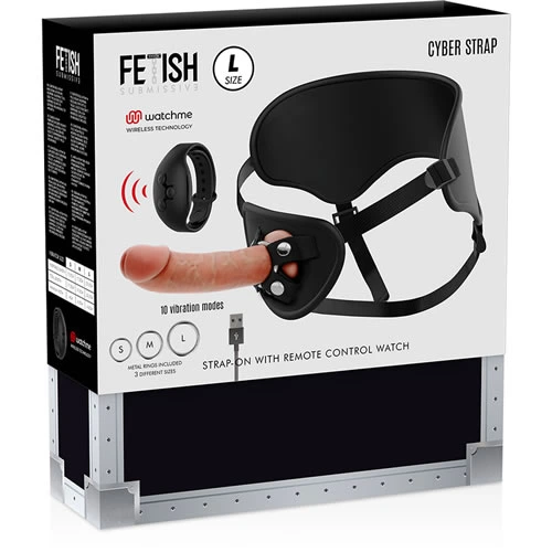 arnés con dildo y control remoto watchme talla l