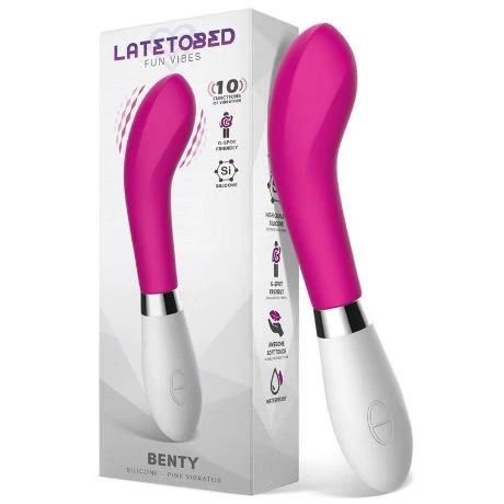 benty vibrador curvado de silicona rosa
