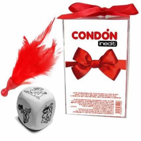 caja de regalos dado condon y pluma