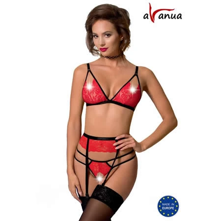 conjunto salome rojo y negro avanue