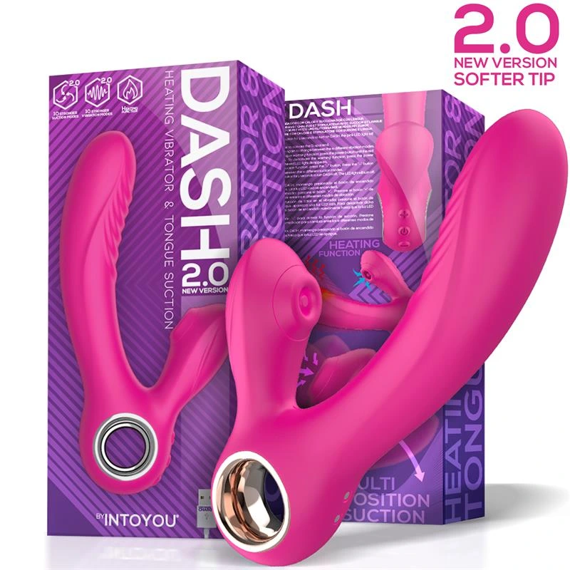 vibrador succionador con lengua estimuladora y funcion calor silicona usb - detalle 2