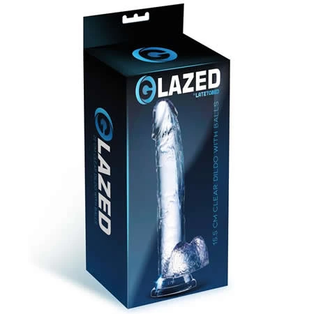 dildo realista con testiculos material cristalino 15 cm con ventosa - detalle 2