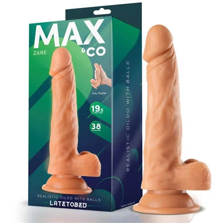 dildo realista con testiculos natural 19,5 cm zane con ventosa