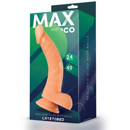 dildo realista con testiculos natural y ventosa 24 cm kurt - detalle 2