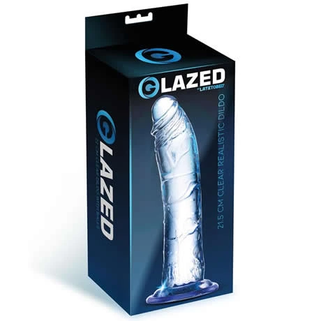 dildo realista material cristalino 21,5 cm con ventosa - detalle 2
