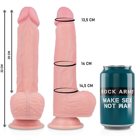 dildo rotador y vibrador realista 22 cm rockarmy - detalle 4