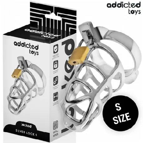 Jaula para pene plata de metal addicted