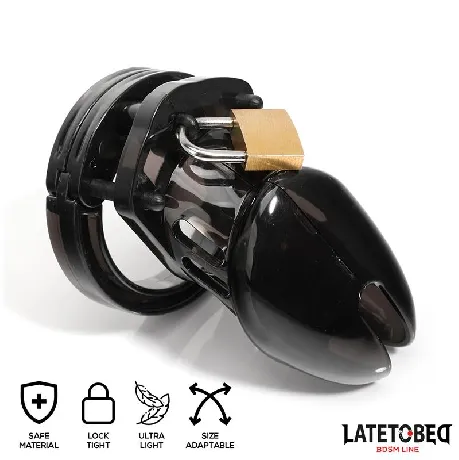 jaula pene 5 anillos con llave short negro