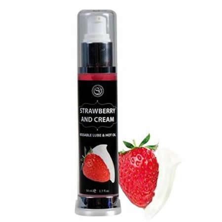 lubricante 2 en 1 efecto calor fresas nata 50 ml