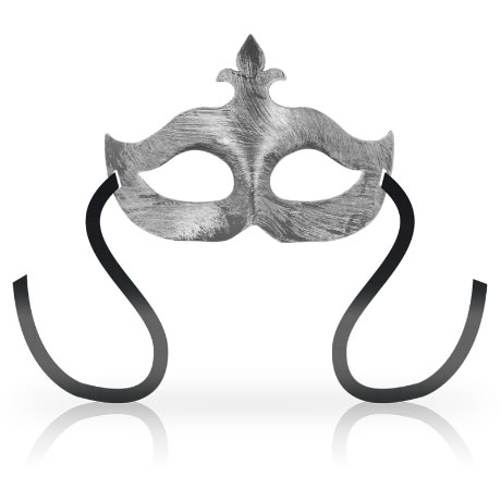 mascara antifaz flor de lis plata