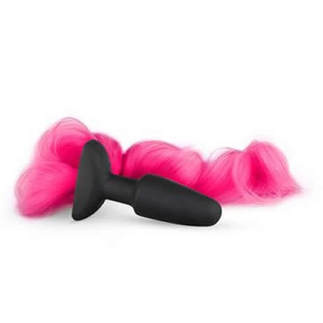 plug anal de silicona con cola rosa