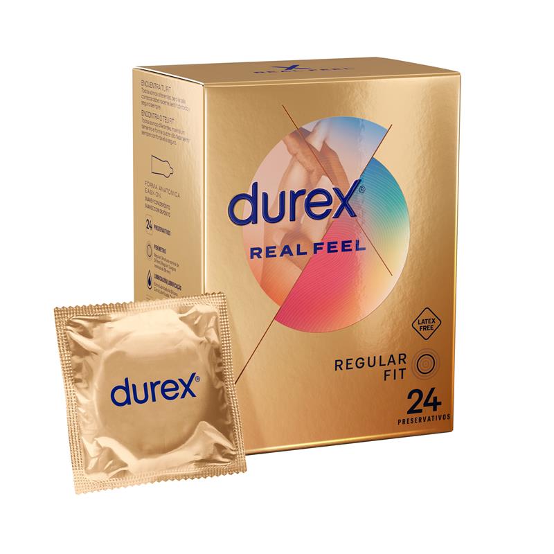 24 preservativos real feel durex