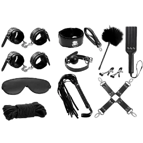 set kit bdsm bondage 11 piezas negro
