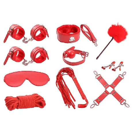 kit sexual bdsm 10 piezas rojo intoyou
