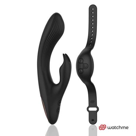 Vibrador conejito rampante y reloj control remoto negro annes desire