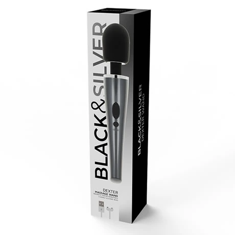 vibrador masajeador tipo microfono gris plateado blacksilver - detalle 2