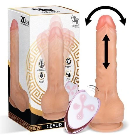 vibrador realista movimiento telescopico y control remoto usb - detalle 5