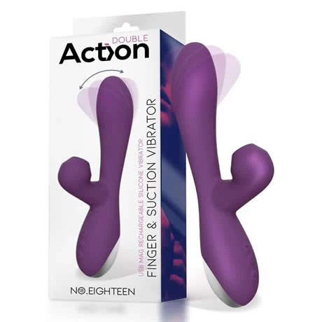 Vibrador y succionador oscilantefinger usb magnetico silicona purpura