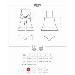 babidoll 842 bab 1 negro burdeos - detalle 5
