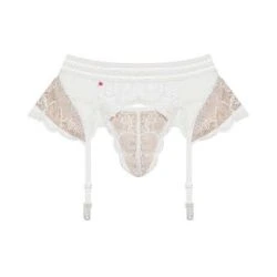 liguero con tanga 853 Gar blanco obsessive - detalle 3