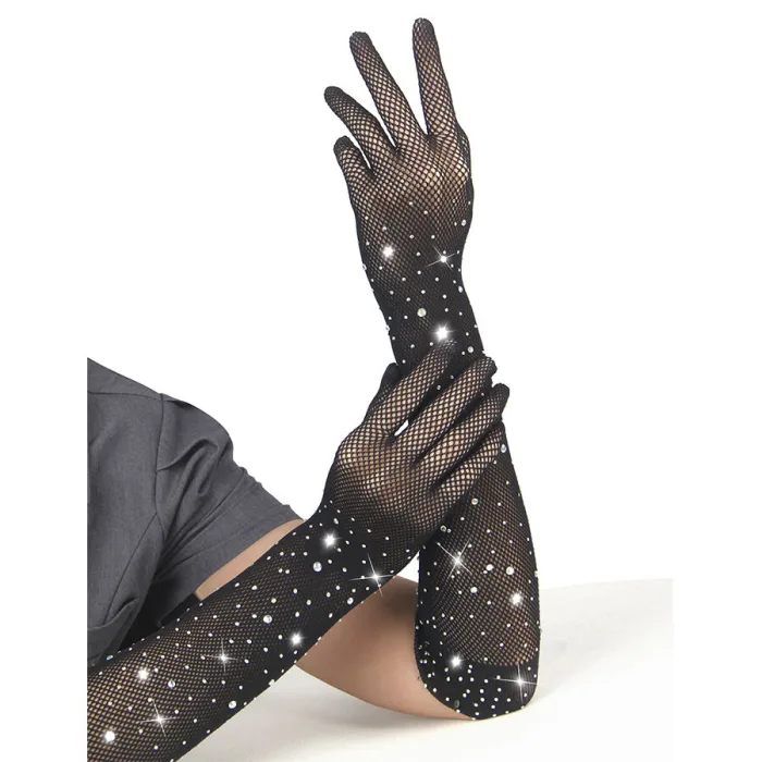 957469 GUANTES TRANSPARENTES CON BRILLO NEGRO S/M - detalle 3
