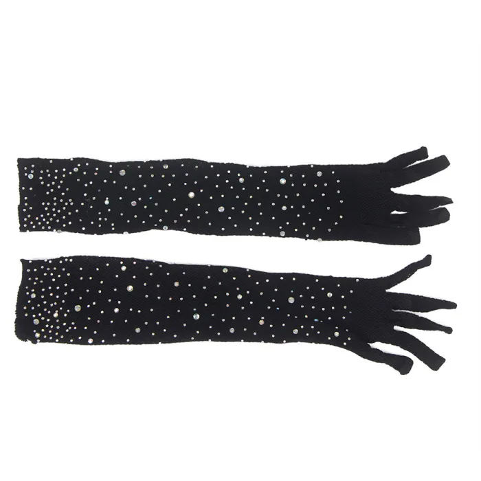 957469 GUANTES TRANSPARENTES CON BRILLO NEGRO S/M - detalle 4