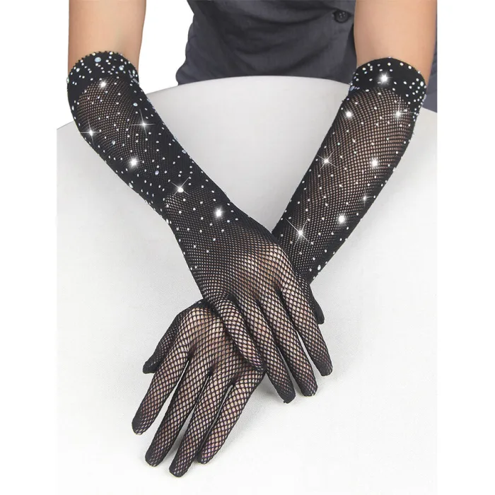 957469 GUANTES TRANSPARENTES CON BRILLO NEGRO S/M - detalle 7