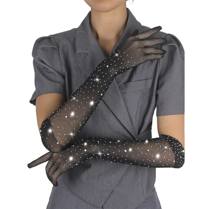 957469 Guantes Transparentes con Brillo Negro S/m