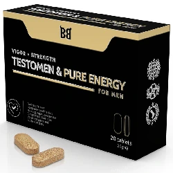 20 pastillas testomen & pure energy potenciador para hombre