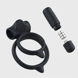 anillo vibrador negro bcharmed basic plus black - detalle 3