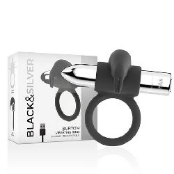 anillo vibrador recargable 10 tipos vibracion blacksilver - detalle 4