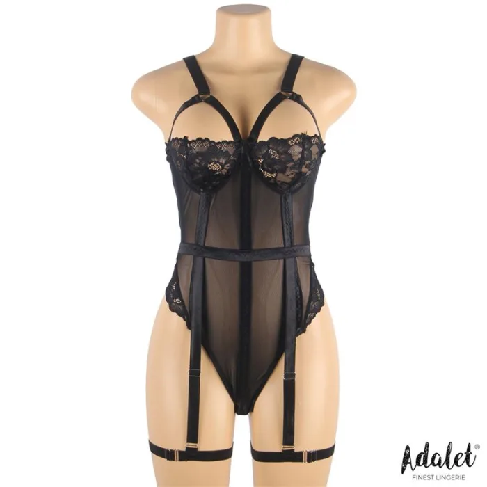 Ariana Body Con Liguero Y Ligas Negro - detalle 4