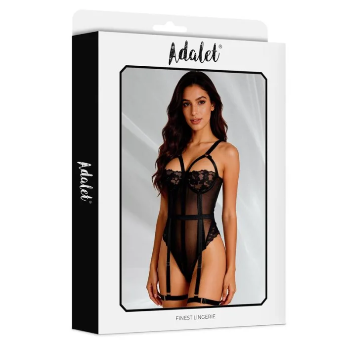 Ariana Body Con Liguero Y Ligas Negro - detalle 6