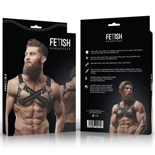 Arnés BDSM Bulldog Hombre Neopreno Cruzado con Cremalleras - detalle 2