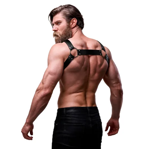 Arnés BDSM Bulldog Hombre Neopreno Cruzado con Cremalleras - detalle 4