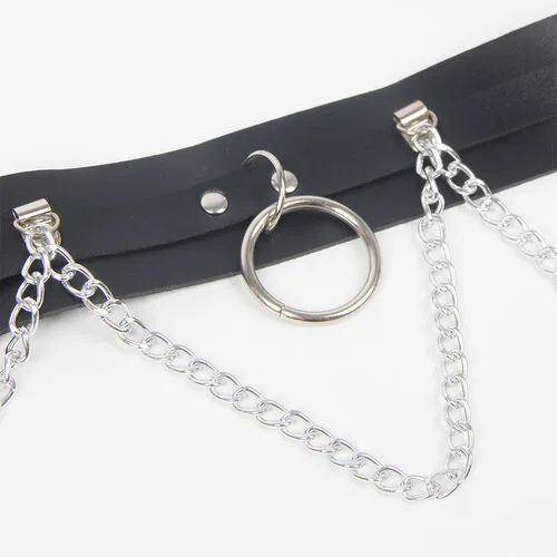 Arnés BDSM Cinturón y Liga con Cadenas y Anillas - detalle 5
