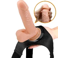 arnes con dildo 20 cm natural imantado - detalle 4