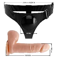 arnes con dildo 20 cm natural imantado - detalle 5