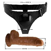 arnes con dildo 20 cm negro imantado - detalle 5