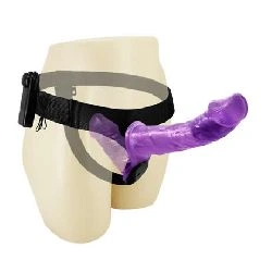 arnes con dildo doble y vibracion purpura - detalle 4