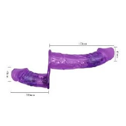arnes con dildo doble y vibracion purpura - detalle 7