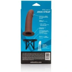 arnes con dildo hueco marron calexotics - detalle 2