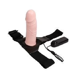 arnes con dildo hueco y vibracion 155 x 42 cm natural - detalle 3