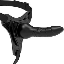 arnes con dildo negro venas y testiculos 16 cm fetish submissive - detalle 3