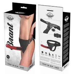 arnes con dildo realista color rojo brant 19 cm - detalle 6