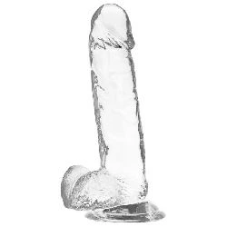 arnes con dildo realista transparente 20cm - detalle 4