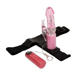arnes con dildo vibrador rosa 18 cm baile - detalle 3