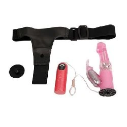 arnes con dildo vibrador rosa 18 cm baile - detalle 4
